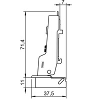 Desen tehnic cu dimensiunile unei balamale de mobilă