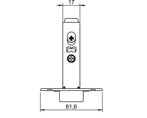 Desen tehnic al unei feronerii de mobilier cu dimensiuni indicate
