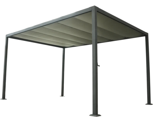 Pergola cu acoperiș din material textil ca protecție solară pentru grădină