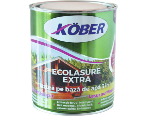 Lazură pe bază de apă Ecolasure Extra Köber nuc 0,75 l Recipient cu vopsea Ecolasure Extra de la Köber