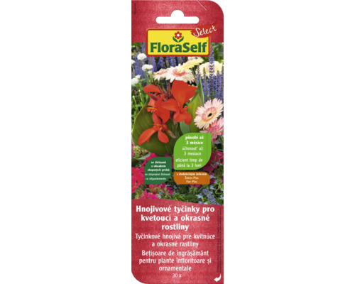 Îngrășământ baton pentru plante cu flori și ornamentale FloraSelf Select 30 buc. Bețișoare de îngrășământ FloraSelf pentru plante înfloritoare și ornamentale, 30 bucăți