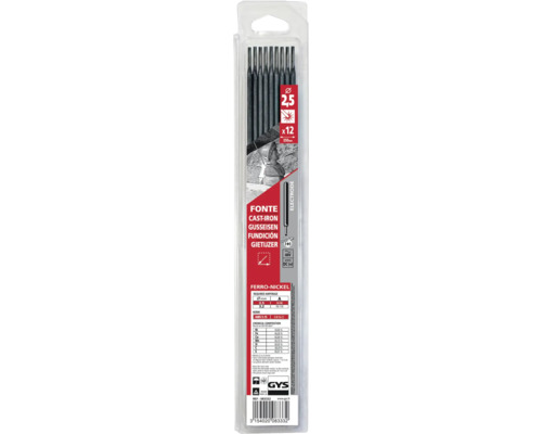 Electrozi de sudură GYS pentru fontă, diametru 2,5 mm, 12 bucăți