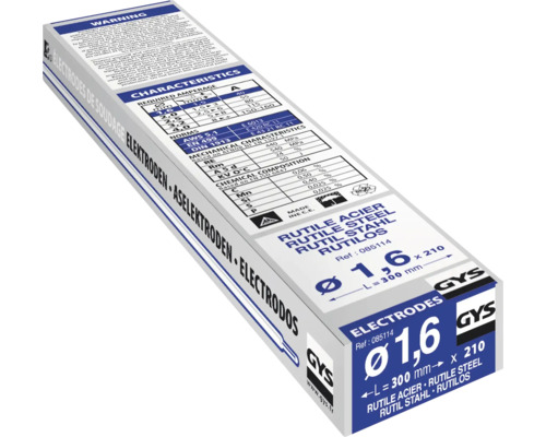Pachet de baghete de sudură cu înveliș de rutil cu denumirea GYS 1,6 x 210