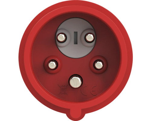 Ștecher roșu cu trei pini