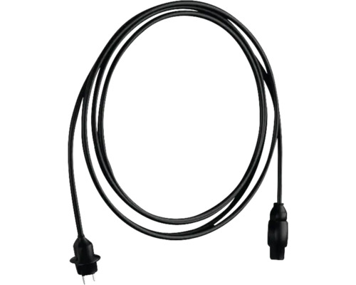 Cablu de alimentare negru cu ștecăr și priză