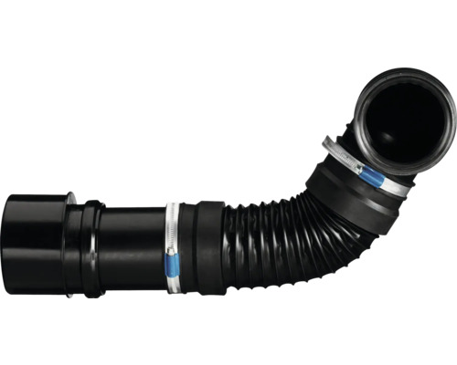 Furtun de scurgere flexibil negru cu coliere pentru furtun