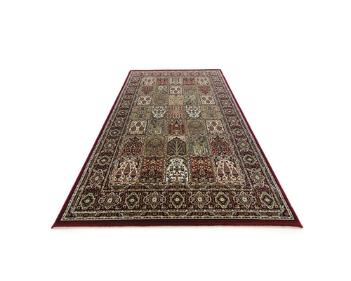 Covor oriental dreptunghiular cu bordură și model floral