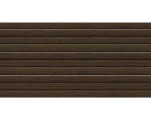 Prim-plan cu placare maro pentru fațadă cu structură de lemn