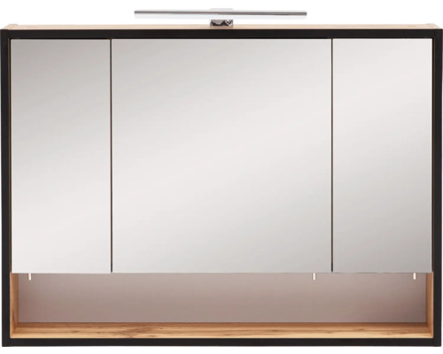 Dulap cu oglindă cu trei uși și iluminare