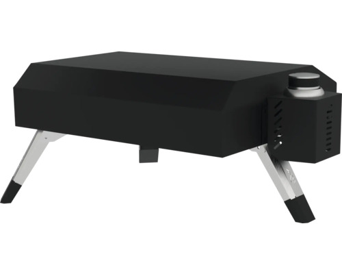 Cuptor de pizza negru cu picioare argintii