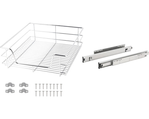 Coș de sârmă cu șine de extensie, șuruburi și plăci de montaj