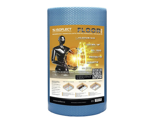 Termoizolație pentru pardosealeală ISOFLECT Floor Pro 40 mp Rola material termoizolant pentru incalzire in pardoseala Isoflect Floor Pro