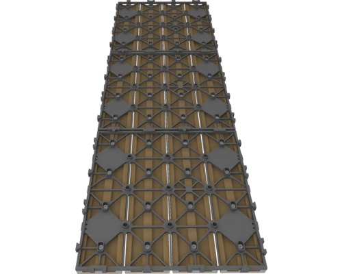 Deck din lemn cu substructură din plastic