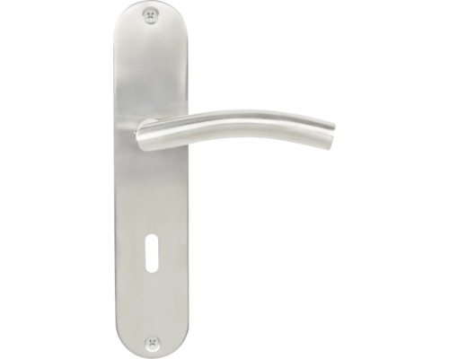 Mânere ușă cu șild Pertura Erla 72/240 mm oțel inoxidabil, pentru cheie BB Mâner de ușă din oțel inoxidabil cu placă lungă