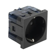 Priză simplă cu împământare Moda Voice, protecție copii, 2 module, antracit mat