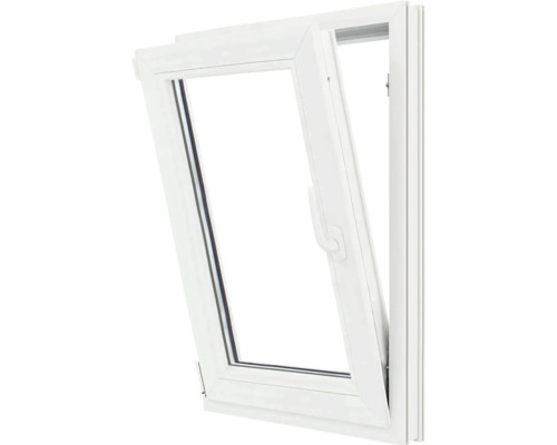 Fereastră din plastic cu poziție de ventilație și mâner de fereastră