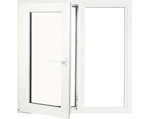 Fereastră albă deschisă cu mâner