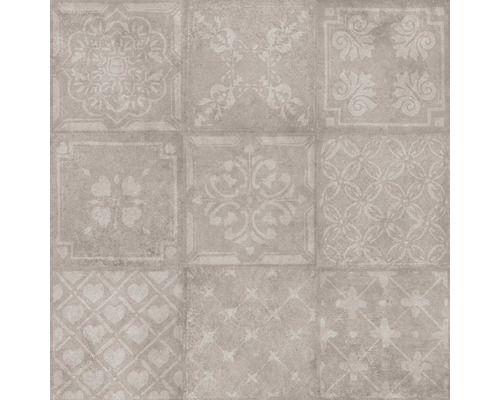 Model de gresie cu decorațiuni florale și geometrice