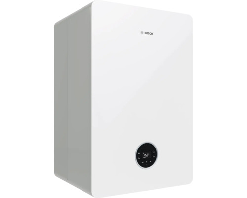Centrală termică pe gaz în condensație Bosch Condens GC5300iWT- 24/48 2, încălzire 24 kW, ACM 30 kW, afișaj LCD Aparat de încălzire cu logo Bosch