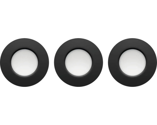 Trei spoturi încastrate rotunde cu LED