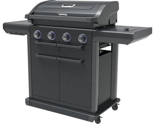 Grătar pe gaz cu patru arzătoare, capac și mese laterale