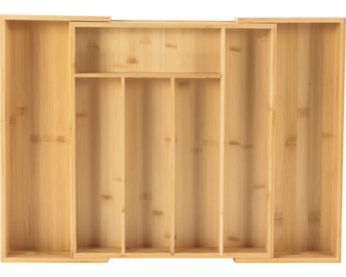 Separator de sertar din bambus cu compartimente variabile pentru ustensile de bucătărie