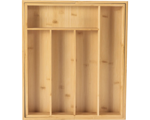 Compartimentar pentru tacâmuri din bambus cu mai multe compartimente