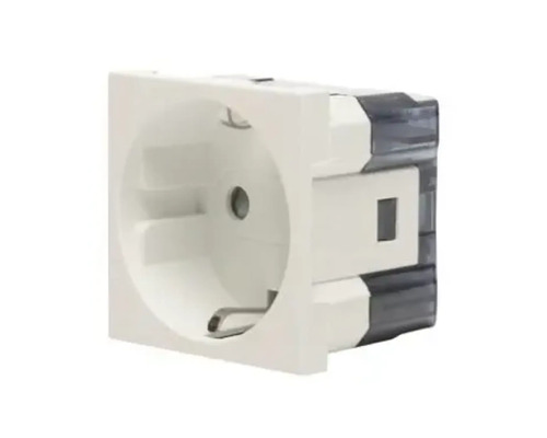Priză simplă cu împământare Moda Voice, protecție copii, 2 module, bej mat Priză simplă cu împământare Moda Voice, protecție copii, 2 module, bej mat