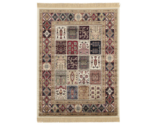 Covor oriental Farshian ivory 140x190 cm Covor cu model de pătrate și bordură