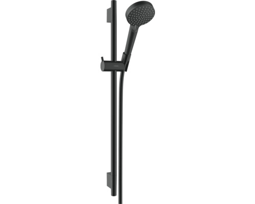 Set duș hansgrohe Vernis Blend pară duș 2 funcții, furtun duș 160 cm negru mat Bară de duș cu duș de mână