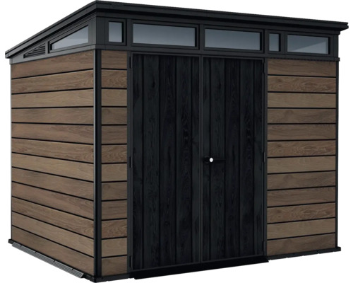 Căsuță de grădină cu ușă dublă și ferestre