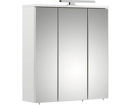Dulap cu oglindă cu trei uși și iluminare
