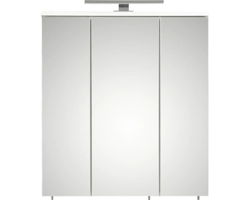 Dulap cu oglindă cu trei uși și iluminare