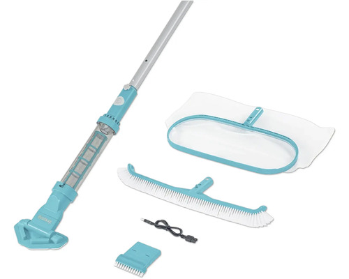 Set de curățare piscină Bestway cu plasă, perie, racletă și cablu de încărcare