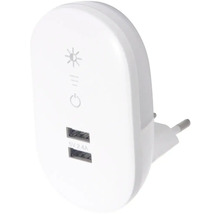 Lampă de veghe cu LED integrat Entac 1,5W 2 prize USB