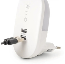 Lampă de veghe cu LED integrat Entac 1,5W 2 prize USB