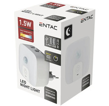 Lampă de veghe cu LED integrat Entac 1,5W senzor și 2 prize USB