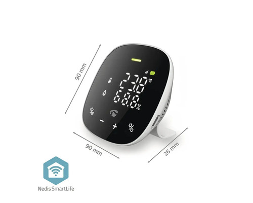 Senzor de climatizare interioară Nedis SmartLife cu afișaj de temperatură și umiditate