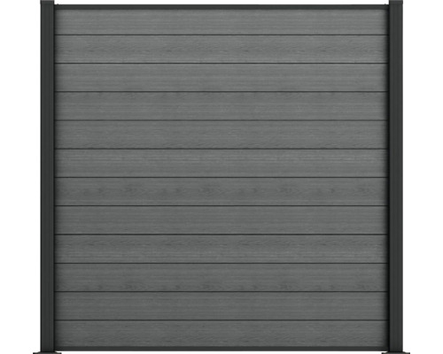 Element de gard WPC cu scânduri orizontale și cadru