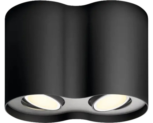 Lumină de plafon neagră cu spot dublu