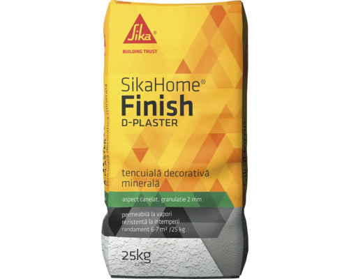 Tencuială decorativă minerală Sikahome Finish D-Plaster Scratch 25 kg albă