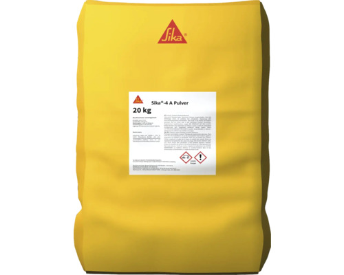 Mortar pe bază de ciment Sika 4A pulbere Tip PLUG 20 kg Sigla Sika. Sac cu 20 kg de amestec de ciment accelerat Sika-4 A pulbere.
