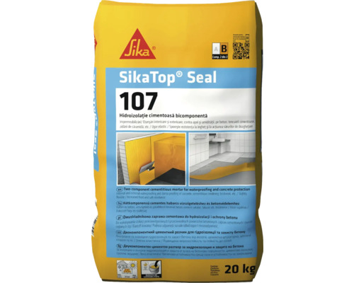 Mortar hidroizolații Sika Top Seal 107 componenta B 20 kg Sac de SikaTop Seal 107, un mortar de etanșare pe bază de ciment pentru impermeabilizarea și protecția betonului