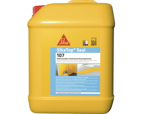 Mortar hidroizolații Sika Top Seal 107 componenta A 5 kg SikaTop Seal 107 hidroizolație bicomponentă cimentoasă în recipient galben