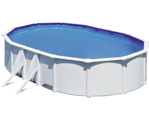 Piscină supraterană cu scară umplută cu apă