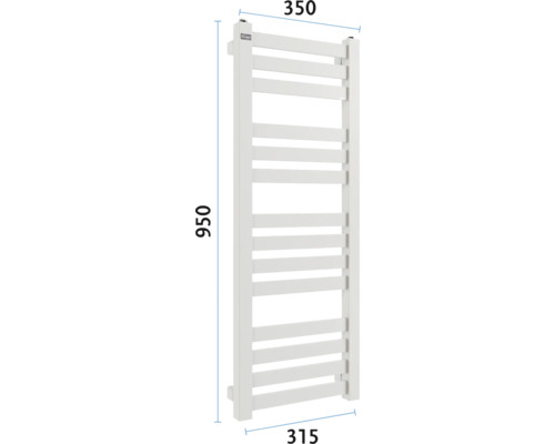 Radiator pentru prosoape cu dimensiunile 950 x 350 milimetri