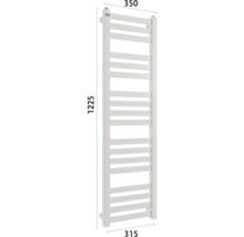 Radiator pentru prosoape cu dimensiunile 1225 x 350 x 315 milimetri.