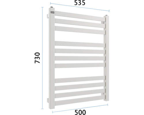 Calorifer pentru prosoape cu dimensiunile 730 x 535 x 500 milimetri