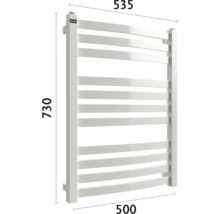 Calorifer portprosop cu dimensiunile 730 x 535 x 500 milimetri.