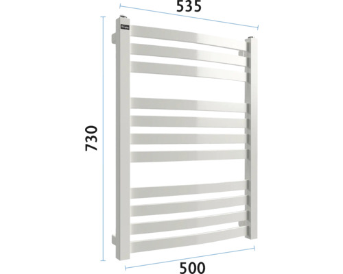 Calorifer portprosop cu dimensiunile 730 x 535 x 500 milimetri.